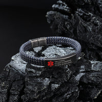 Men's Braided Medical ID Bracelet