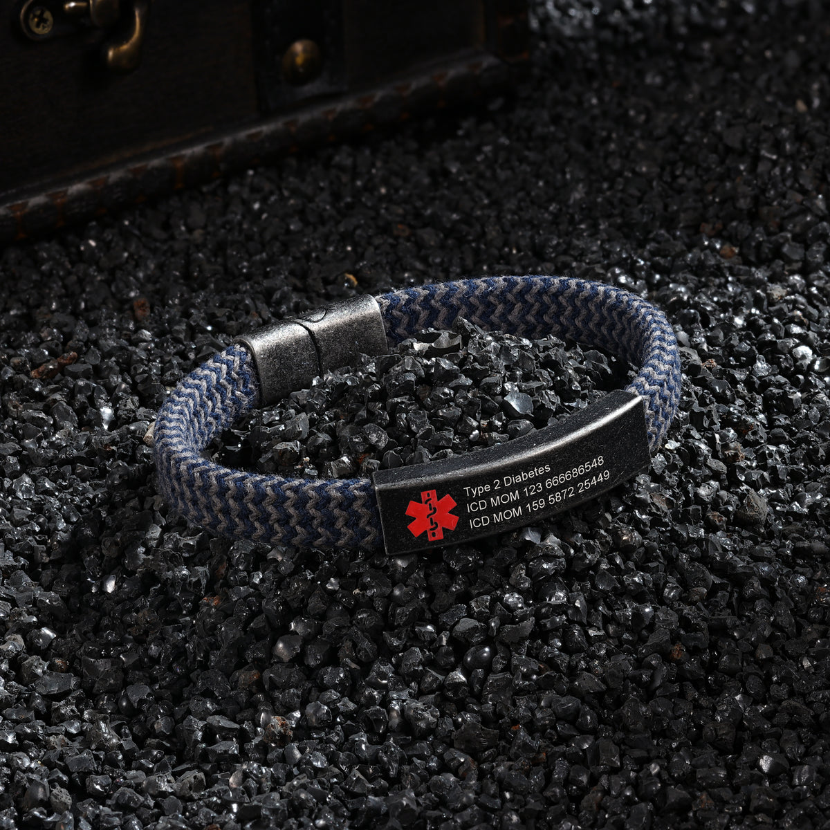 Men's Braided Medical ID Bracelet