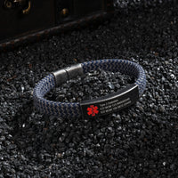 Men's Braided Medical ID Bracelet