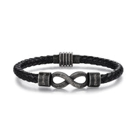 Men's Infinity Leather Name Bead Bracelet