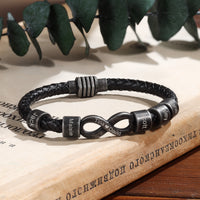Men's Infinity Leather Name Bead Bracelet