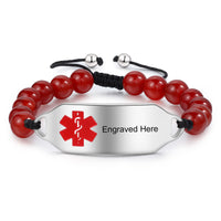 Personalized Beaded Medical ID Bracelet