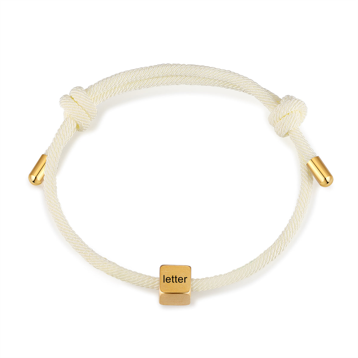 Custom Lettered Stainless Steel Braided Bracelet