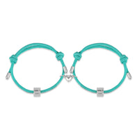 Personalized Initial Couple Rope Bracelets with Heart Magnet