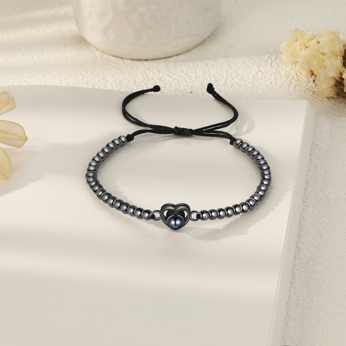 Heart Photo Projection Bead Bracelet