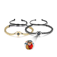 Heart Photo Projection Couple Bead Bracelets