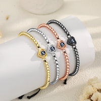 Heart Photo Projection Couple Bead Bracelets