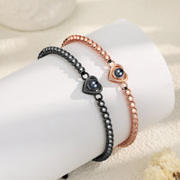 Heart Photo Projection Couple Bead Bracelets