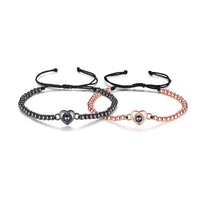 Heart Photo Projection Couple Bead Bracelets