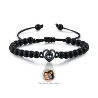 Heart Photo Projection Stone Bead Bracelet
