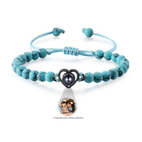 Heart Photo Projection Stone Bead Bracelet