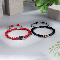 Heart Photo Projection Stone Bead Bracelet