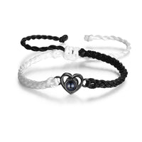 Heart Photo Projection Braided Rope Bracelet