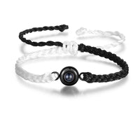 Round Photo Projection Braided Rope Bracelet