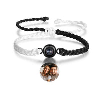 Round Photo Projection Braided Rope Bracelet