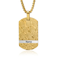 Men's Engraved Name Dog Tag Necklace