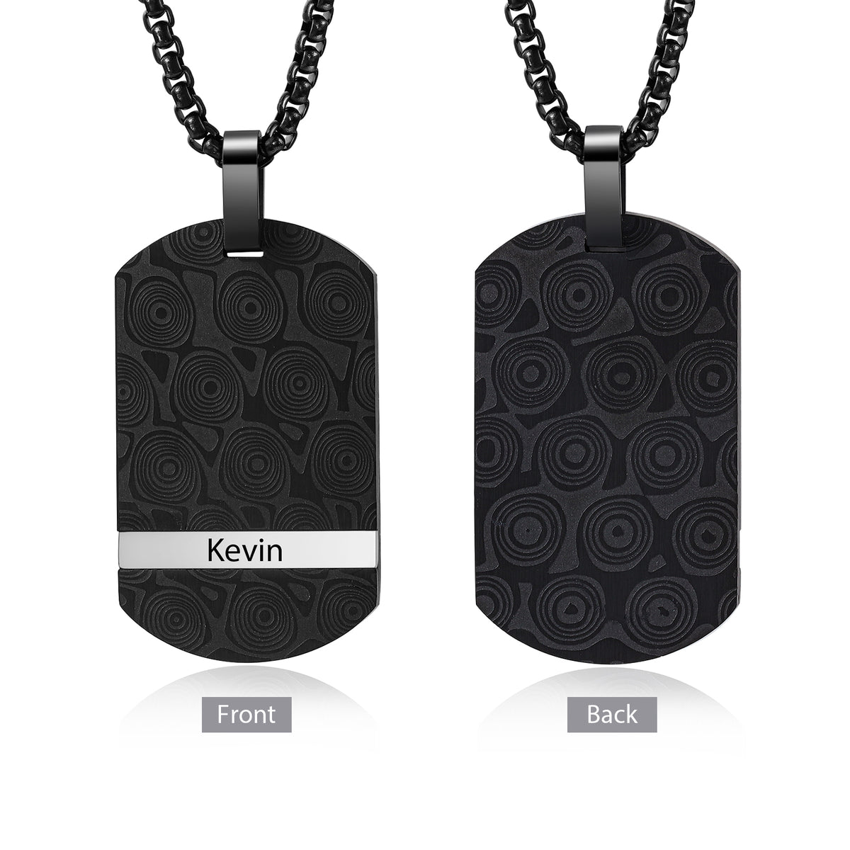 Men's Engraved Name Dog Tag Necklace