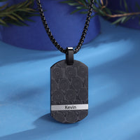 Men's Engraved Name Dog Tag Necklace