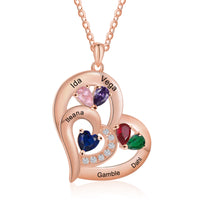 Custom Birthstone Heart Necklace