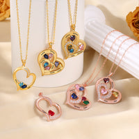 Custom Birthstone Heart Necklace