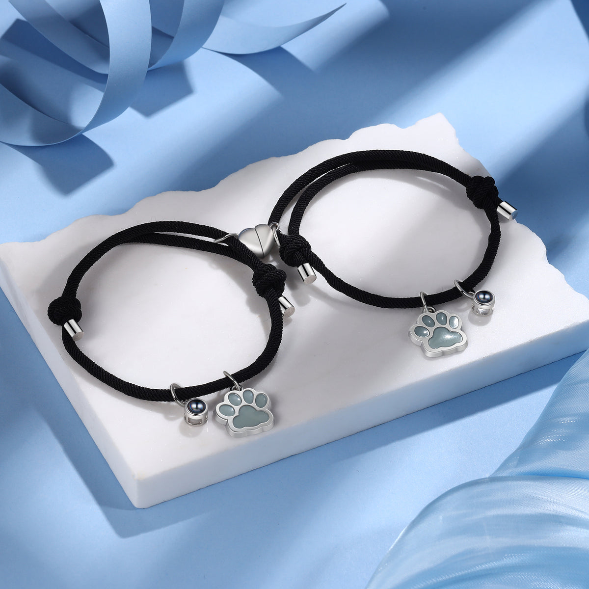 Glow Paw Photo Projection Couple Bracelets