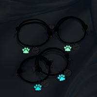 Glow Paw Name Couple Bracelets