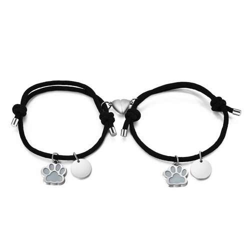 Glow Paw Name Couple Bracelets