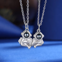 Astronaut Photo Projection Couple Necklaces