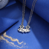 Astronaut Photo Projection Couple Necklaces