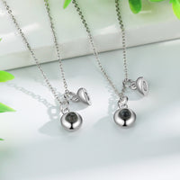 Magnetic Heart Photo Projection Couple Necklaces