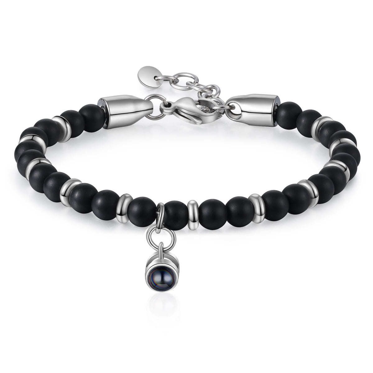 Natural Stone Photo Projection Bead Bracelet