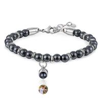 Natural Stone Photo Projection Bead Bracelet