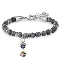 Natural Stone Photo Projection Bead Bracelet