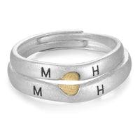 Personalized Initial Heart Couple Ring
