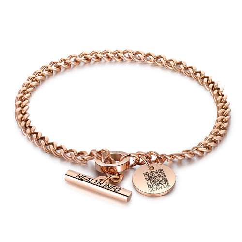QR Code Medical ID Curb Chain Bracelet