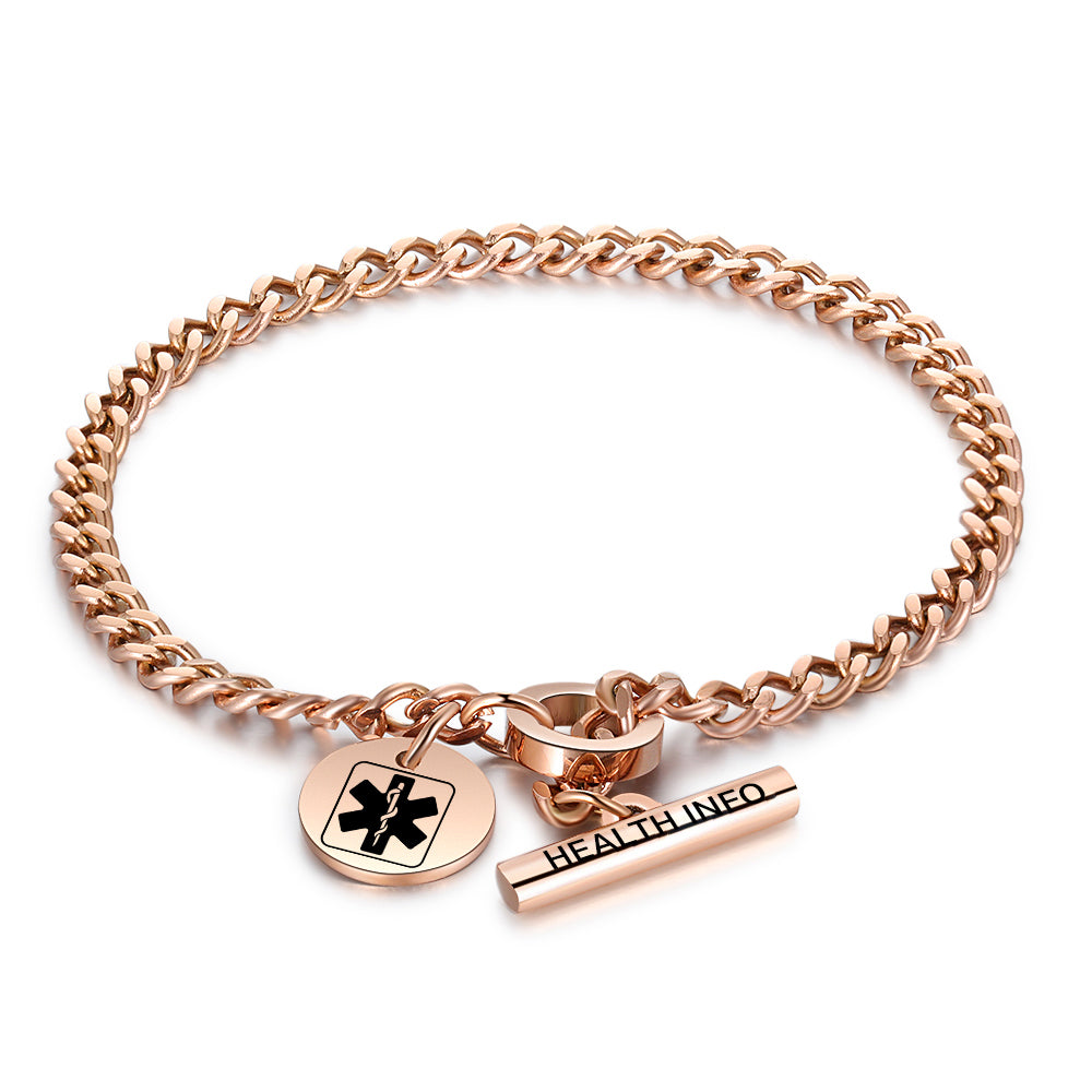QR Code Medical ID Curb Chain Bracelet