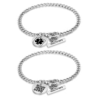 QR Code Medical ID Curb Chain Bracelet