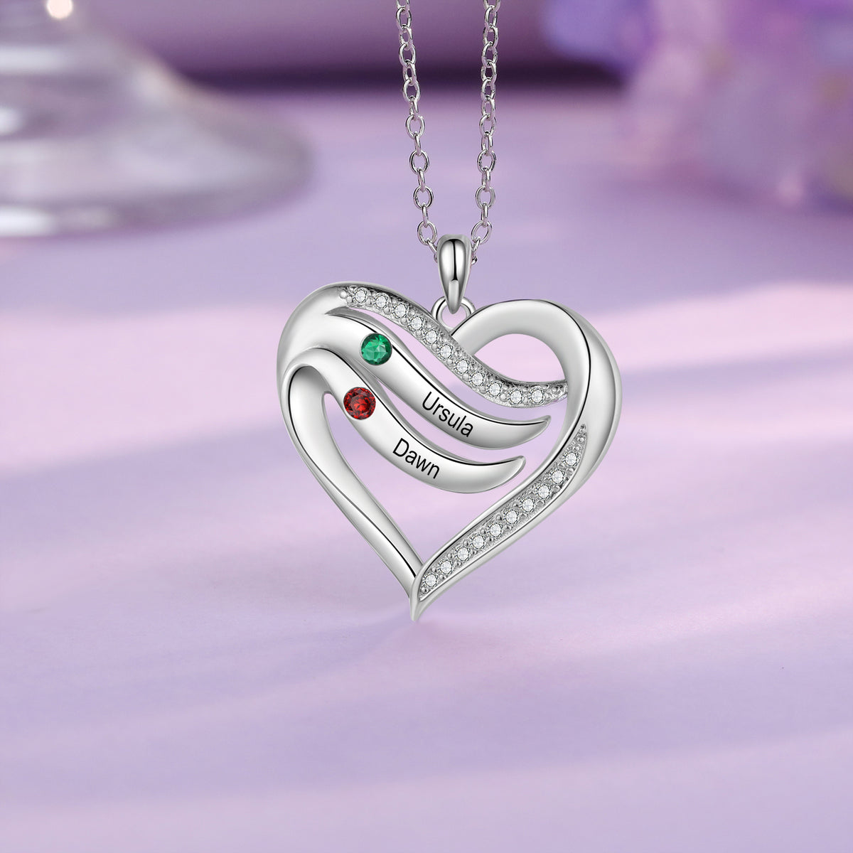 Custom Name Birthstone Necklace