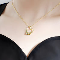 Personalized Heart Necklace with Name Beads