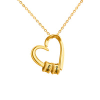 Personalized Heart Necklace with Name Beads