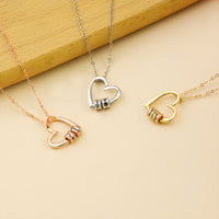 Personalized Heart Necklace with Name Beads