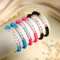 Mom and Kid Name Letter Bead Bracelet Set