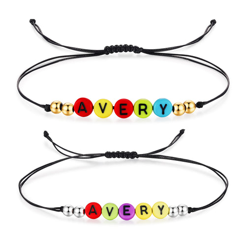 Personalized Name Letter Bead Couple Bracelets
