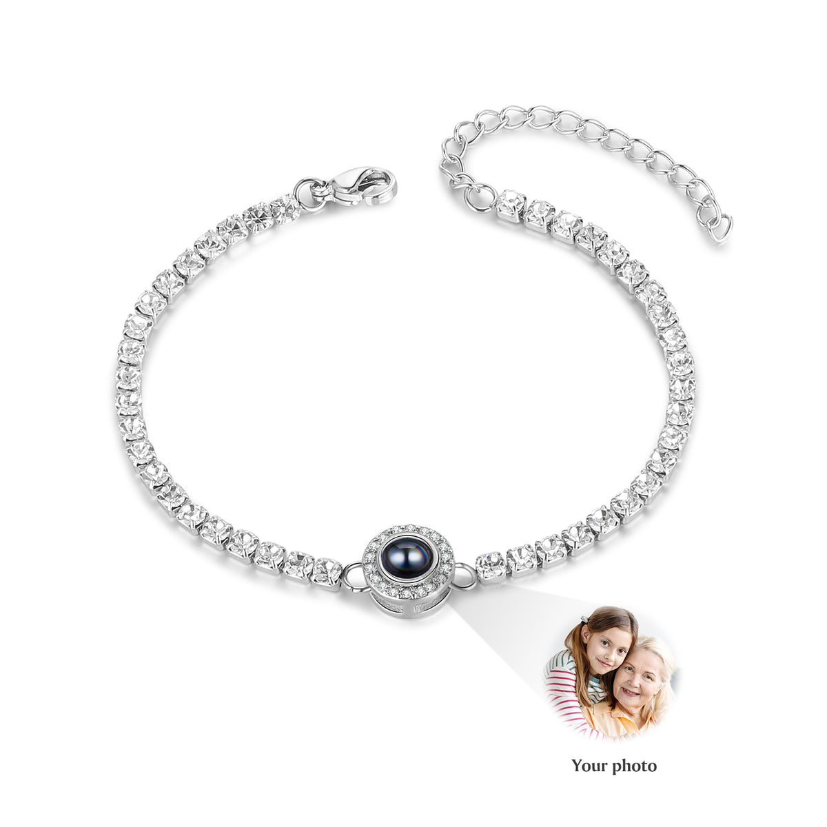 Sparkling Tennis Photo Projection Bracelet