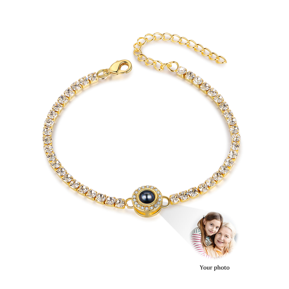 Sparkling Tennis Photo Projection Bracelet