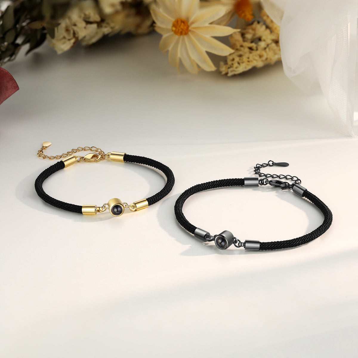 Black Cord Photo Projection Bracelet
