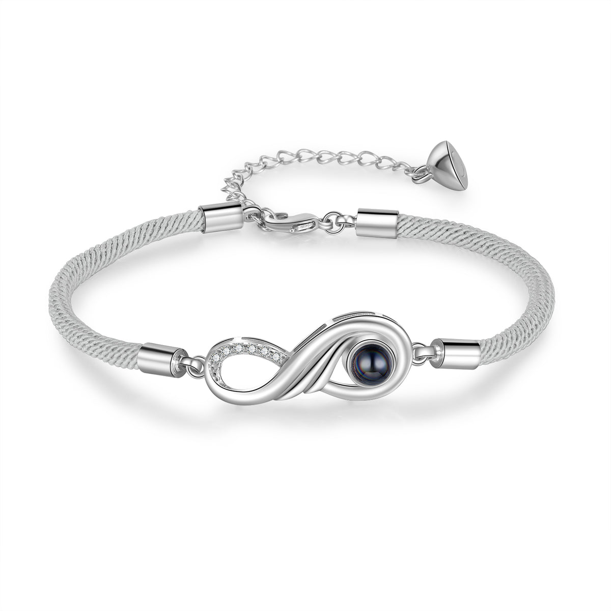 Infinity Photo Projection Couple Bracelets