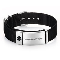 Personalized Nylon Strap Medical ID Bracelet