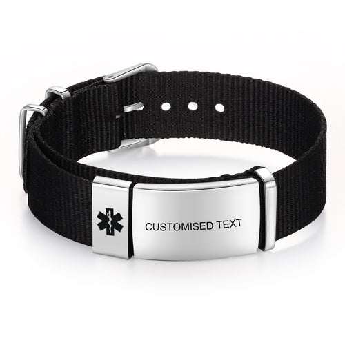 Personalized Nylon Strap Medical ID Bracelet
