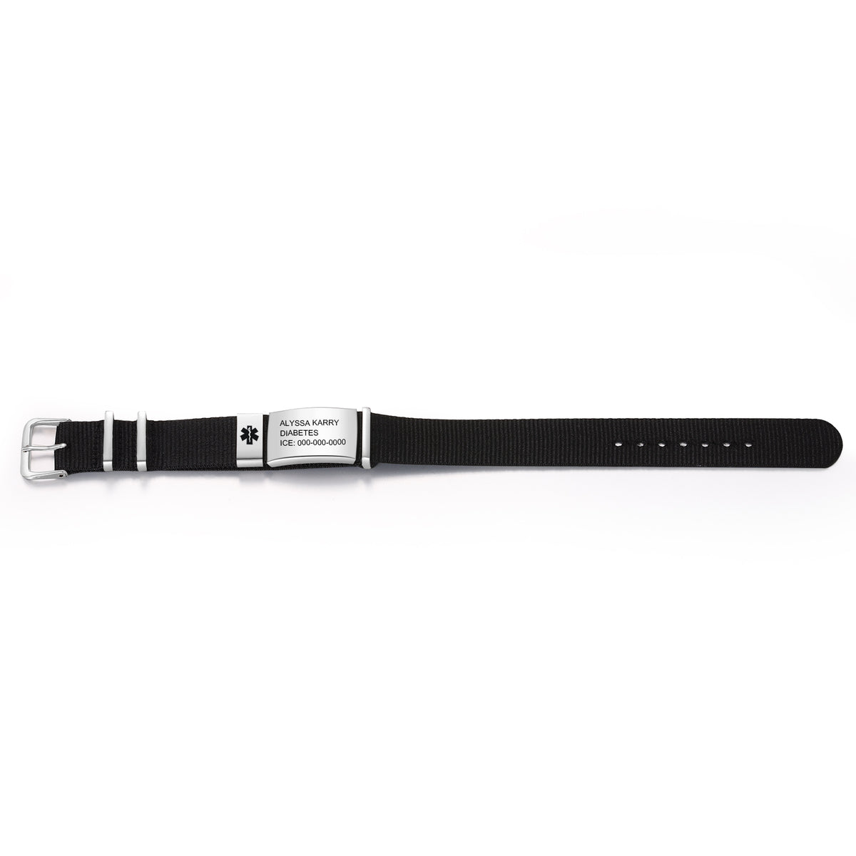 Personalized Nylon Strap Medical ID Bracelet
